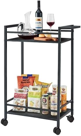 WINSTAR 2-Tier Premium Metal Kitchen Serving Trolley with Wheels | Bar ...