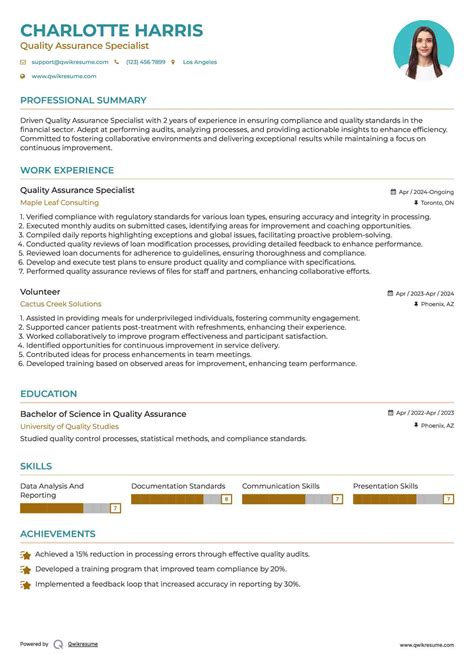 10+ Quality Assurance Specialist Resume Samples & Templates for 2025