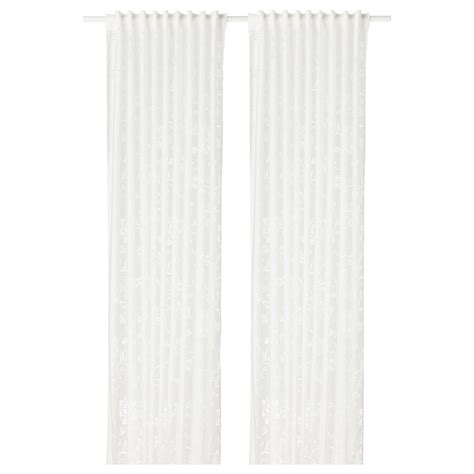 BORGHILD sheer curtains, 1 pair, white/with heading tape, 145x250 cm ...