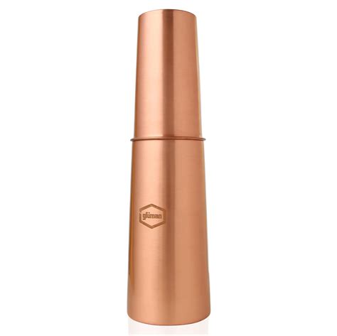 Gluman Cup-Pura Copper Water Bottle With In-Built Glass Cap & Leak ...