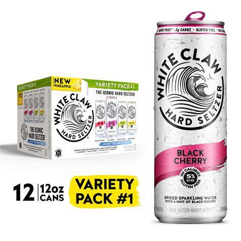 White Claw Hard Seltzer Variety Pack No. 1, 12 Pack, 12 fl oz Cans, 5% ...