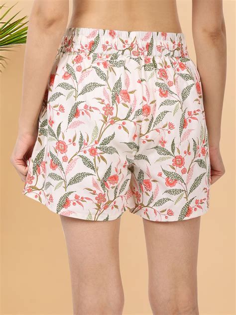 Red Print Cotton Shorts – Parikala