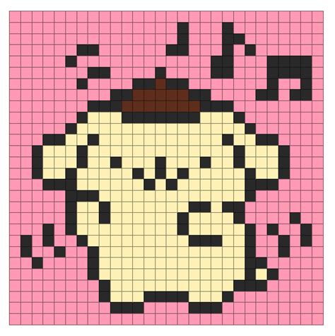 Sanrio Pompompurin 2D Pixel Art Pix Brix | Easy pixel art, Pixel art ...