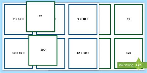 Multiplying and Dividing by 10, 100 and 1000 Matching Cards