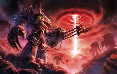 Wallpaper metal, weapons, ray, war, art, warhammer 40k, funnel, Loyvet ...