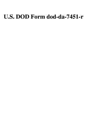 Fillable Online U.S. DOD Form dod-da-7451-r. Free download Fax Email ...