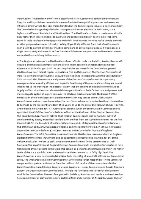 Election Commission of India: Structure, Powers, and Functions Overview ...