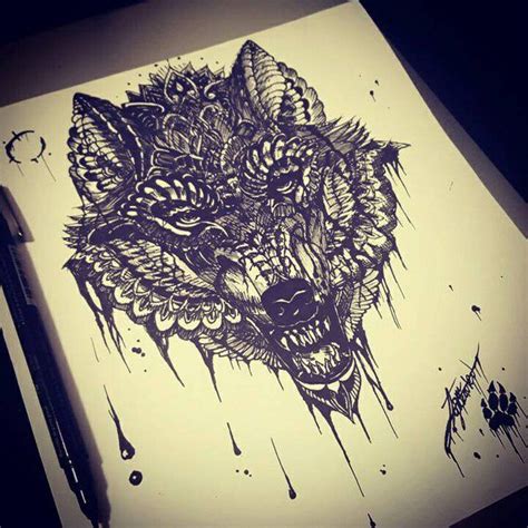 Image result for Ink Drawing RPG Wolf
