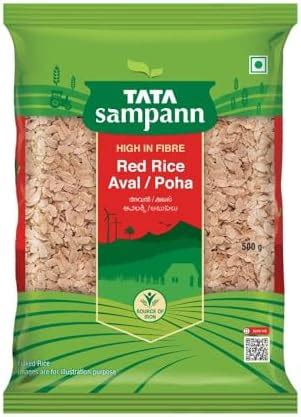 Tata Sampann Red Rice Poha Aval with High Dietary Fibre, 500 g : Amazon ...