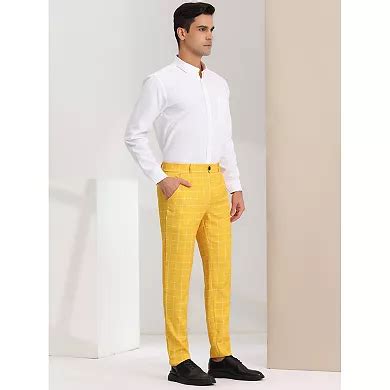 Men's Dress Plaid Printed Business Checked Pants