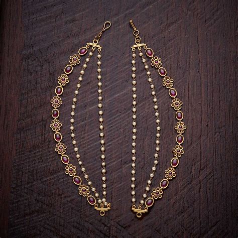 Gold-Plated Triple-Layered Matil with Pretty Stone Adornments