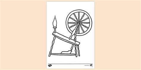 Spinning Wheel Colouring Sheet for Kids - Creative Resource