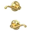 Schlage Flair Polished Brass Interior Hall/Closet Passage Door Handle ...