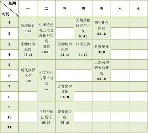 大学生课程表Excel模板_千库网(excelID：142397)