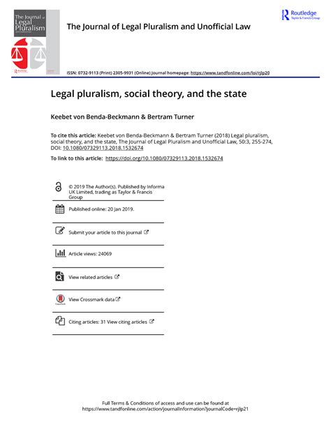 Legal pluralism social theory and the state-1 - Full Terms & Conditions ...