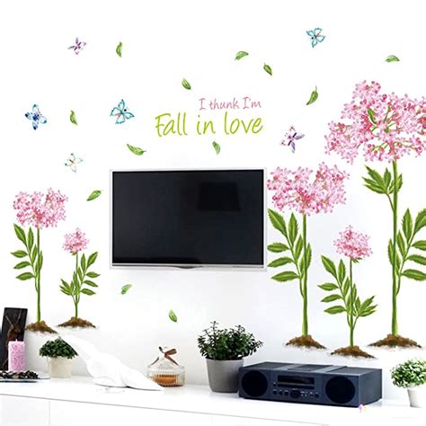 Buy Decals Design 'Pink Flower Plant with Quote' Wall Sticker (PVC ...