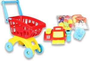 Toys Bhoomi 2 in 1 Supermarket Cashier & Shopping Trolley Role Play Set ...