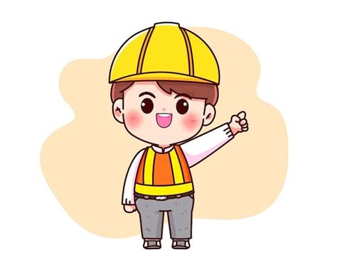 Engineer construction work concept cartoon hand drawn cartoon art ...