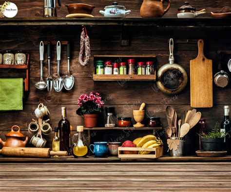 Antique Kitchen - PRINTED BABY BACKDROP - FABRIC (PRE ORDER)