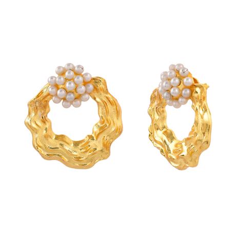 Voyage Pearlescent Gold Earrings – VOYLLA