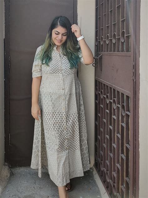 Dharani Hand Block Printed A Line Maxi Shirt Dress – Kasaa Hues