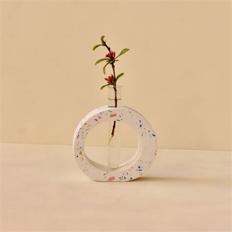 Swiss - Handcrafted Small Concrete Test Tube Planter | Table Top Plant