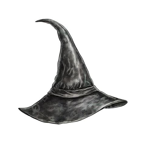 Witch Hat, Hand Drawn Sketch Halloween Wizard Costume Element, Wizard ...