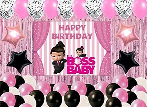 Buy Theme My Party Boss Baby Girl - Birthday Party Decorations Complete ...