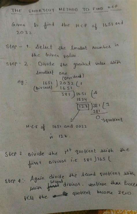 shortcut of finding HCF of 1651 and 2032 - Brainly.in