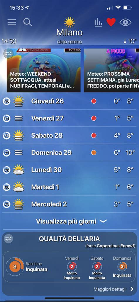 Qualità dell'aria sempre sotto controllo con l'app iLMeteo.it