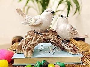 Craftomanic Handicrafted Polyresin Cute Love Birds Sitting On Branch of ...