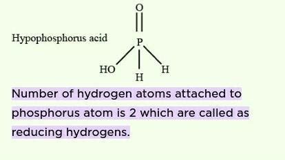 The number of hydrogen atom attached to phosphorous atom hypophosphrous ...