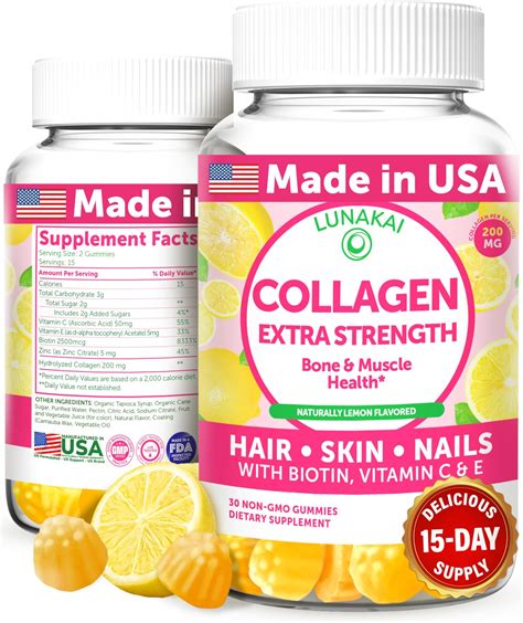 Amazon.com: Sugar Free Collagen Gummies for Women Men, 2500mg Collagen with Biotin Sea Moss ...