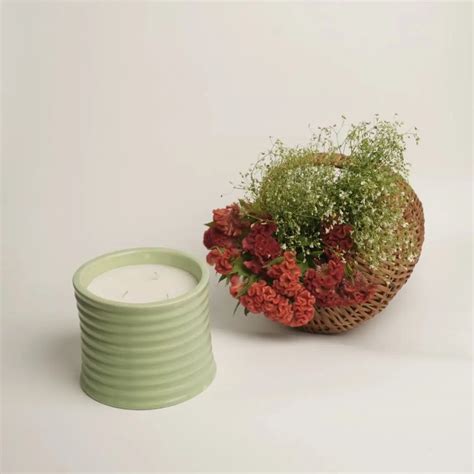 Stoneware Candle | 450g | Green | 3 wick – TCT