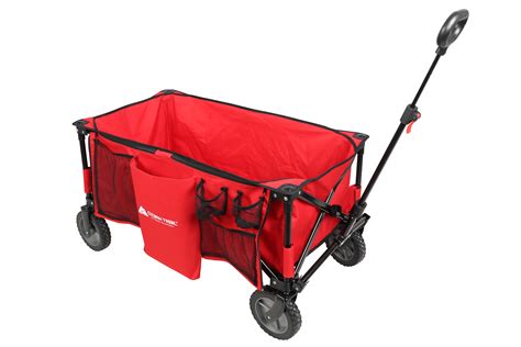 Ozark Trail Quad-Folding Wagon with Telescoping Handle, Red – BrickSeek