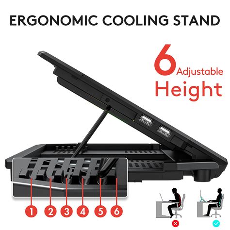 Havit RGB Laptop Cooling Pad 5 Fans with Phone Stand Gaming Laptop ...