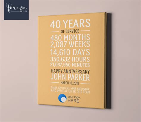 40 Year Work Anniversary Print Employee Gift 40 Years of - Etsy Hong Kong