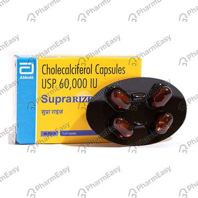 Suprarize 60000 IU Capsule (4): Uses, Side Effects, Price & Dosage ...