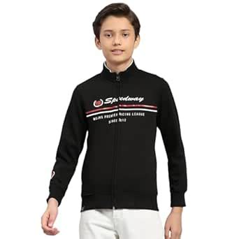 Buy Monte Carlo Boys Regular Fit Printed Zipper Full Sleeve Winter ...