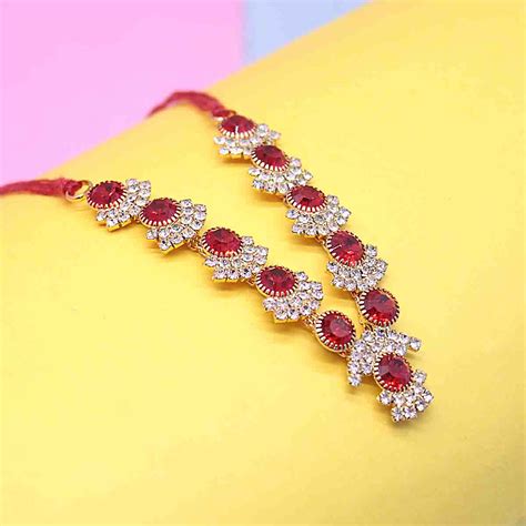 Buy Red Stone Decorated haar For Idols at best price – MyKanha.com