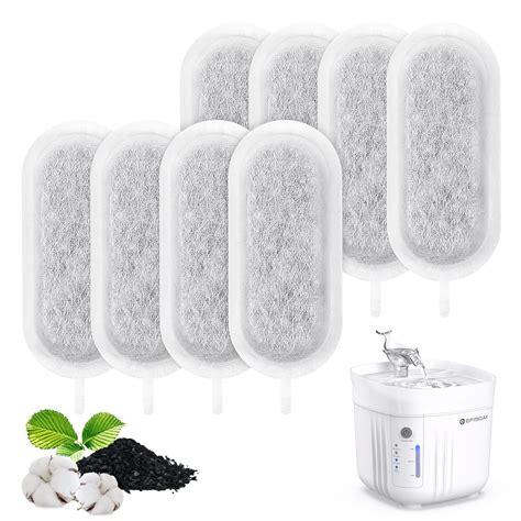 Efisday 8Pcs Pet Fountain Filters Replacement for 1.8L Cat Water ...
