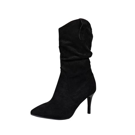 AnuYalue Boots on 2025 Women's Suede Boots, Stiletto Knee High Heel ...