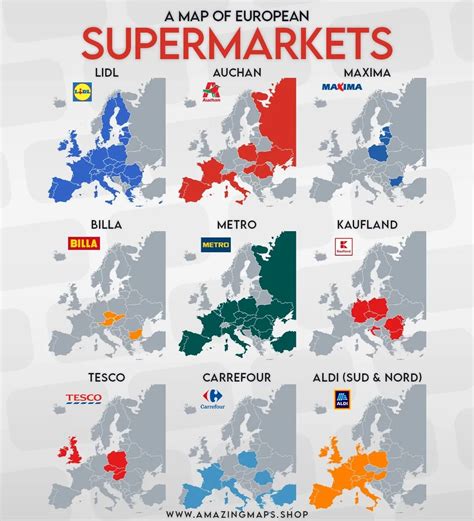 European Supermarket Chains Map