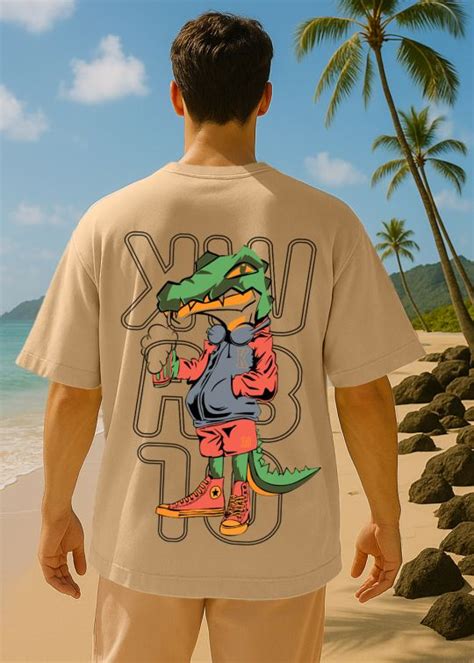 See Ya Later Premium Beige Oversized T-shirt For Men – Kwabey