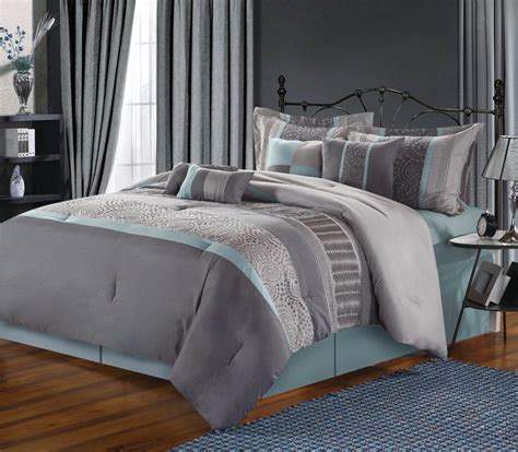 Bedding colors | Blue and grey bedding, Comforter sets, Bedroom design