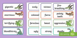 Dragon Adjectives Word Mat | Resource Pack (teacher made)