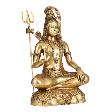 Buy Pure Brass Lord Shiva Statue | Handcrafted | 22.5" Height ...