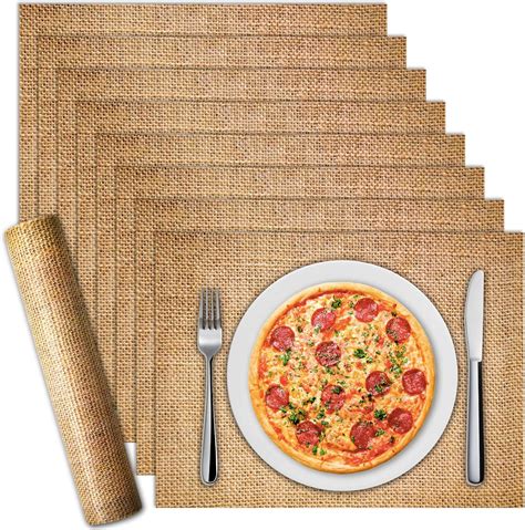 100 Pcs Disposable Paper Placemats Burlap Printed 15.8 x 11.8 Inches ...