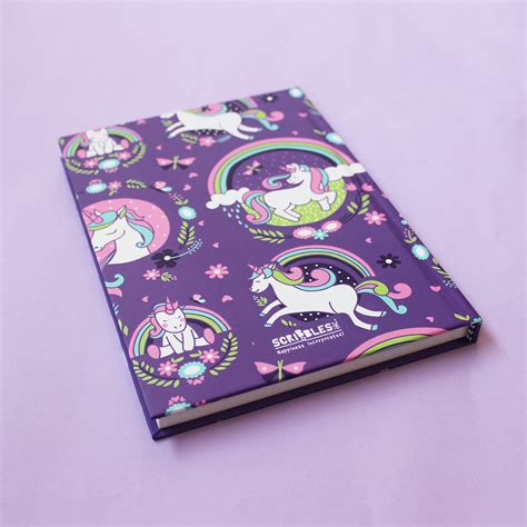 Unicorn Themed A5 Hardbound Notebook Ruled Pages (Can Be Personalised ...