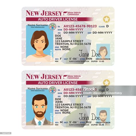 Vector Template Of Sample Driver License Plastic Card For Usa New ...